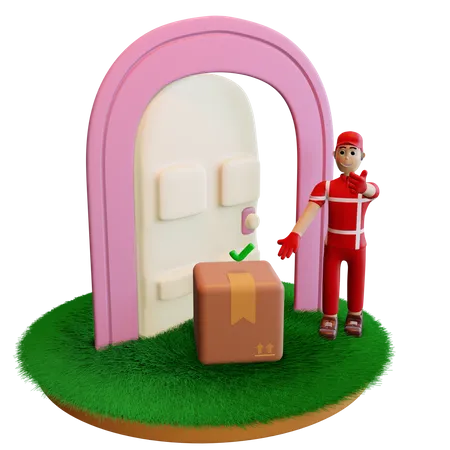 Deliveryman done the delivery  3D Illustration