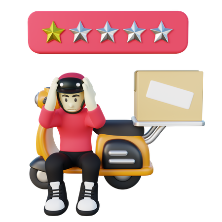 Deliveryman Getting One Star Review  3D Icon