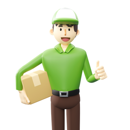 Deliveryman giving delivery review  3D Illustration