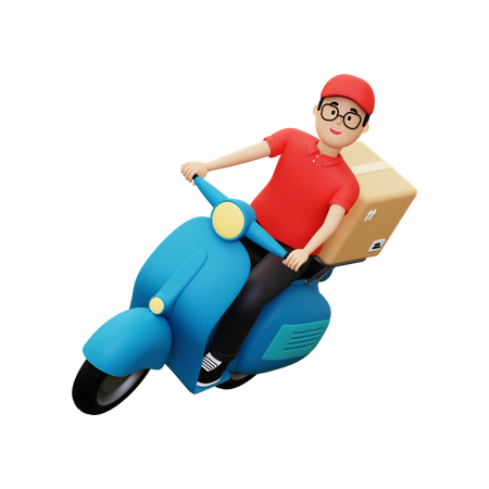 Deliveryman going to deliver parcel  3D Icon