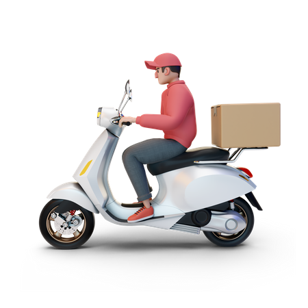 Deliveryman going to deliver parcel  3D Illustration
