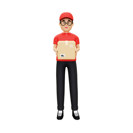 Deliveryman going to delivery package  3D Icon