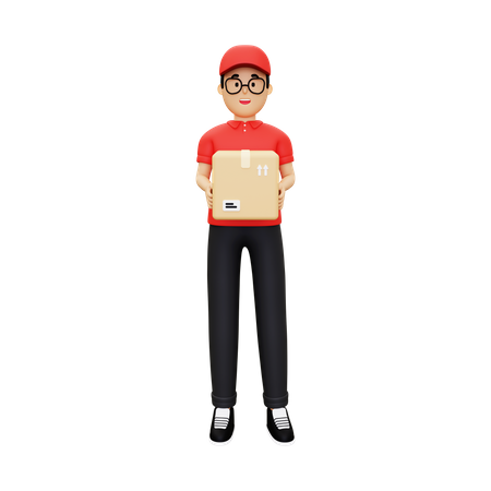 Deliveryman going to delivery package  3D Illustration