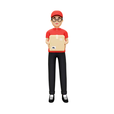 Deliveryman going to delivery package  3D Illustration