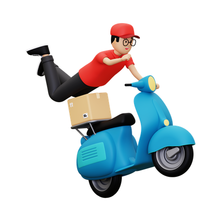 Deliveryman going to delivery package  3D Illustration