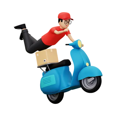 Deliveryman going to delivery package  3D Illustration