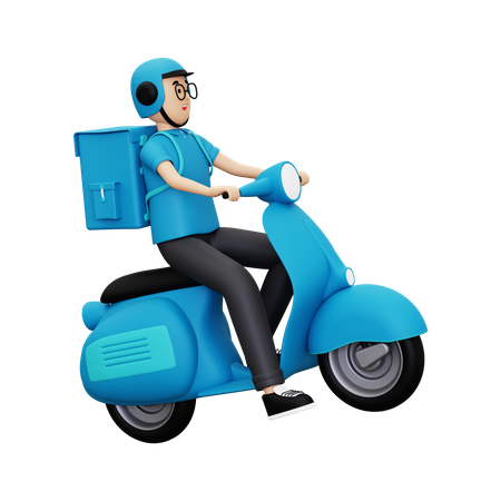 Deliveryman going to delivery package  3D Illustration