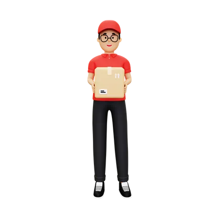 Deliveryman going to delivery package 3D Illustration