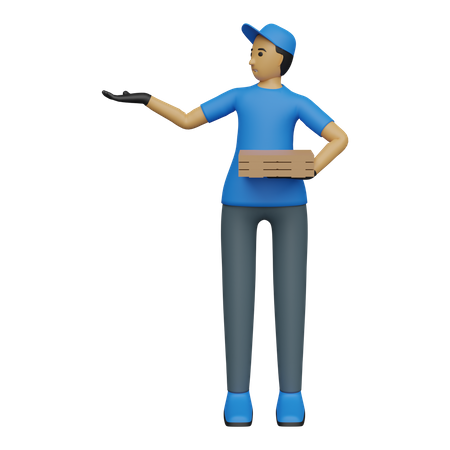 Deliveryman holding parcel  3D Icon