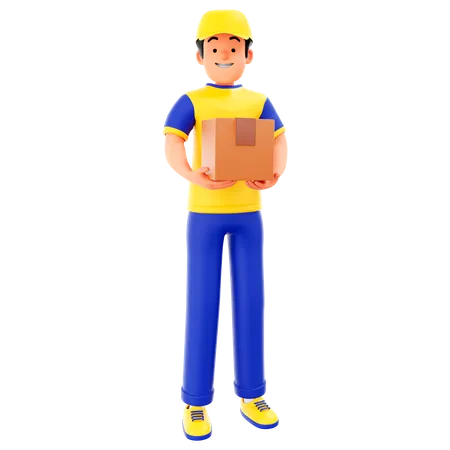Delivery Courier Man 3 D Character 3D Illustration