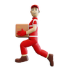 delivery person running 3d logo
