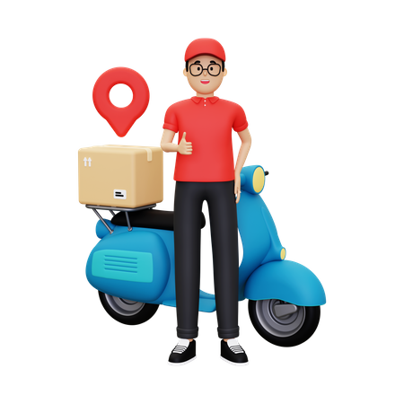 Deliveryman showing thumbs up  3D Illustration