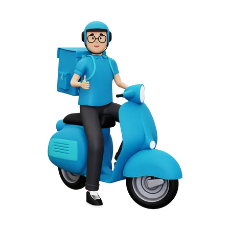 Deliveryman showing thumbs up  3D Illustration