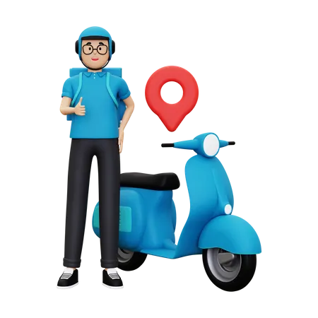 Deliveryman showing thumbs up  3D Illustration