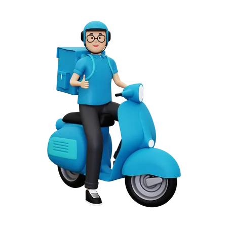 Courier Showing Thumbs Up 3D Illustration