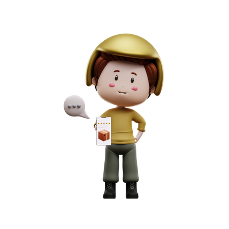 Deliveryman with five star reviews  3D Illustration