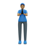man with folded hands 3d logo