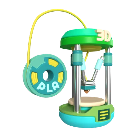 This Is Delta 3 D Printer 3 D Render Illustration Icon It Comes As A High Resolution PNG File Isolated On A Transparent Background The Available 3 D Model File Formats Include BLEND OBJ FBX And GLTF 3D Icon