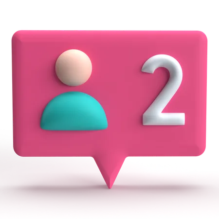 Demande d'ami  3D Icon