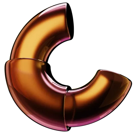 Demi-cercle  3D Icon