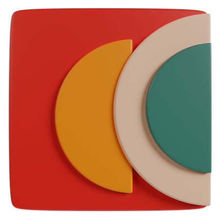 Demi cercle  3D Icon