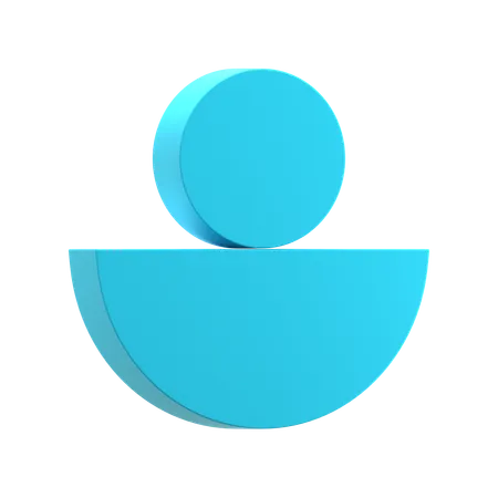 Demi-cercle et petit cercle  3D Icon