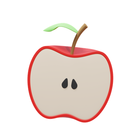 Demi-pomme  3D Illustration