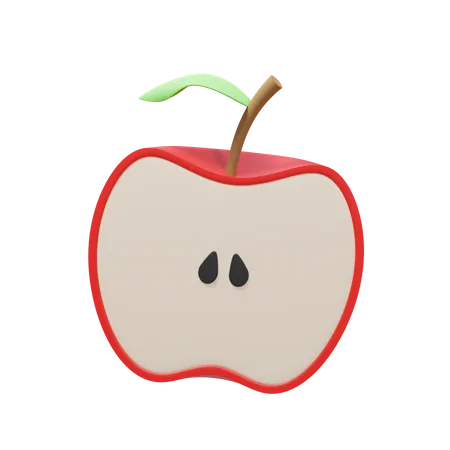 Demi-pomme  3D Illustration