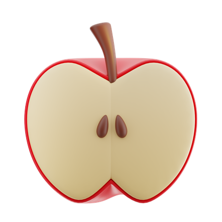 Demi-pomme  3D Icon