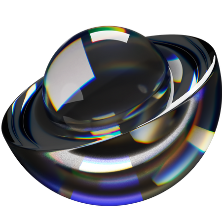 Noyau demi-sphère 1 foncé  3D Icon