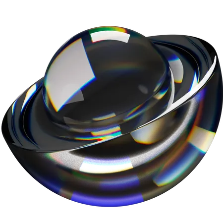 Noyau demi-sphère 1 foncé  3D Icon