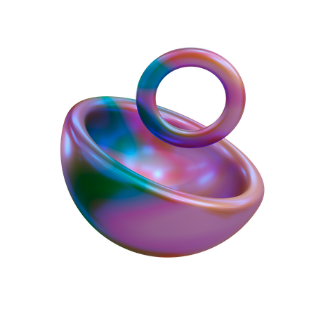 Demi-sphère et anneau  3D Illustration
