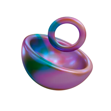 Demi-sphère et anneau  3D Illustration