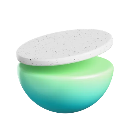 Demi-sphère et tarte  3D Icon