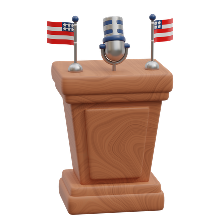 Discurso de democracia  3D Icon