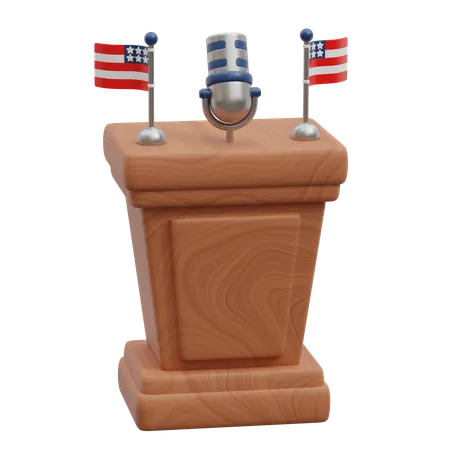 Discurso de democracia  3D Icon