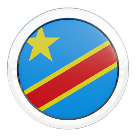 Democratic Republic of Congo Flag Glass  3D Icon