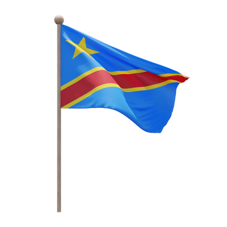 Democratic Republic of Congo Flag Pole  3D Flag