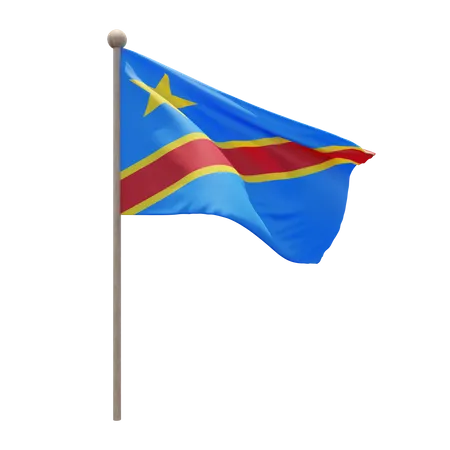 Democratic Republic of Congo Flag Pole  3D Illustration