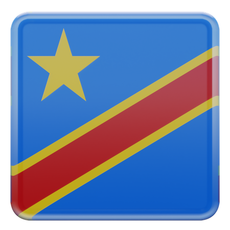 Democratic Republic of Congo Square Flag  3D Icon