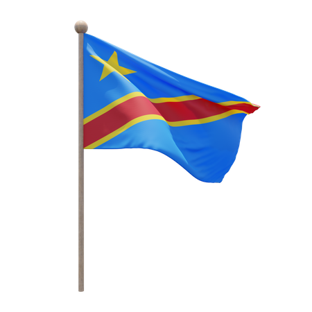 Fahnenmast der Demokratischen Republik Kongo  3D Flag