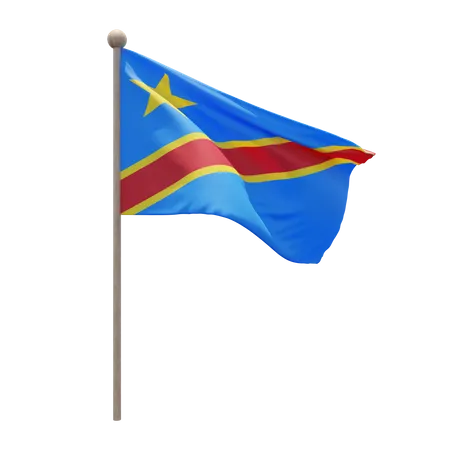 Fahnenmast der Demokratischen Republik Kongo  3D Flag