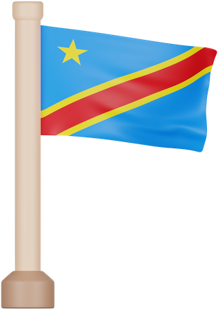 Flagge der Demokratischen Republik Kongo  3D Icon