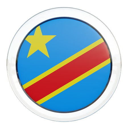 Demokratische Republik Kongo Flagge Glas  3D Flag