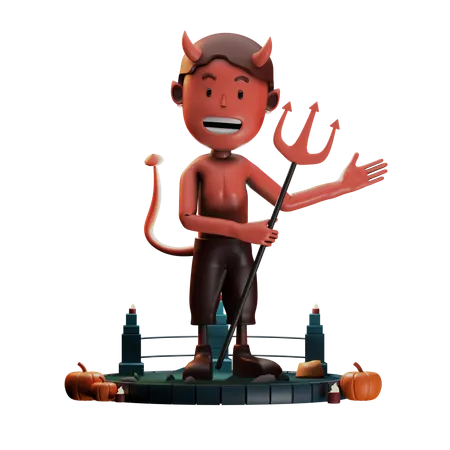 Halloween Trident 3D Illustration