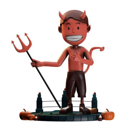 Demônio apontado para a direita  3D Icon