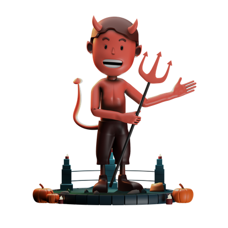 Demônio apontado para a esquerda  3D Icon
