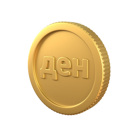 Denar Gold Coin 3D Illustration