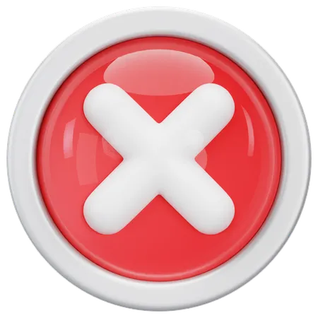 3 D Wrong Checkmark Box Disapprove Or Wrong Choice Concept Red Wrong 3 D Ui Icon Cancel Cross Icon Denied Concept 3D Icon
