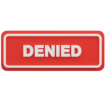 Denied Button  3D Icon